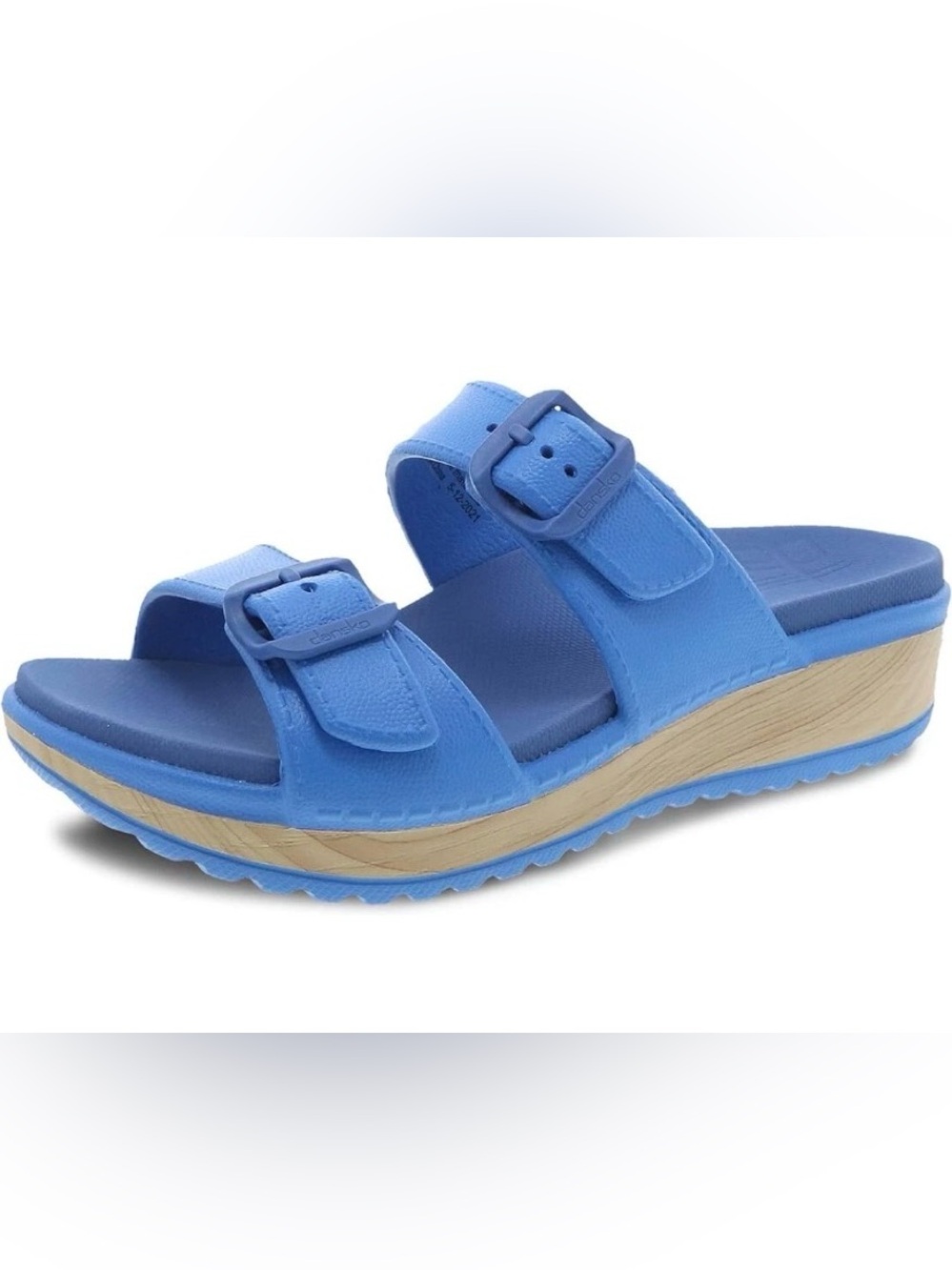 Dansko Sky Blue Double-Buckle Slide Sandal for Women